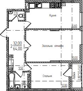 2-кімнатна 64 м² в ЖК Comfort Hall від 15 650 грн/м², Чернівці