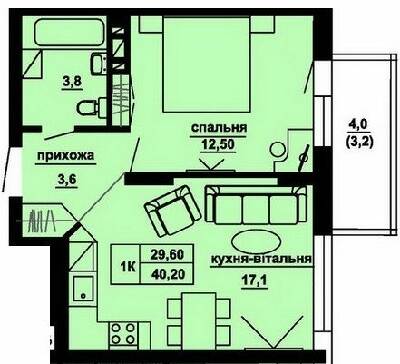 1-кімнатна 40.2 м² в ЖК Manhattan від 16 500 грн/м², Тернопіль