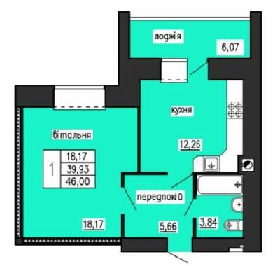 1-кімнатна 46 м² в ЖК на вул. Лучаківського-Тролейбусна від 19 000 грн/м², Тернопіль
