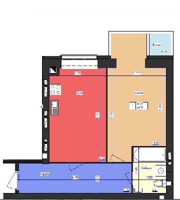 1-комнатная 38.99 м² в ЖК Южный квартал от 17 300 грн/м², Черновцы