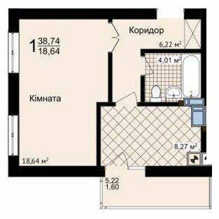 1-кімнатна 38.74 м² в ЖК Зелені Пагорби від 21 250 грн/м², Чернівці