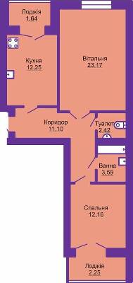 2-кімнатна 68.58 м² в ЖК Шевченківський гай від 10 000 грн/м², с. Гаї-Шевченківські