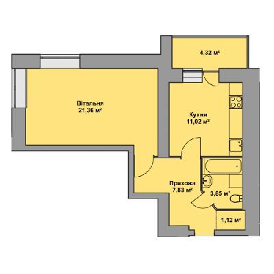 1-кімнатна 49.5 м² в ЖК Східна Брама від 16 200 грн/м², Тернопіль