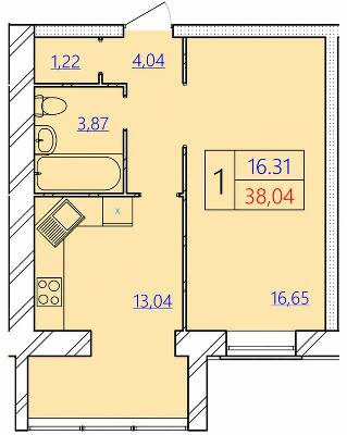 1-комнатная 38.04 м² в ЖК Avila Gold от 12 000 грн/м², Хмельницкий