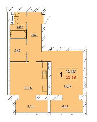 1-комнатная 53.19 м² в ЖК Avila Gold от 13 000 грн/м², Хмельницкий
