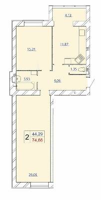 2-комнатная 74.66 м² в ЖК Avila Gold от 17 000 грн/м², Хмельницкий
