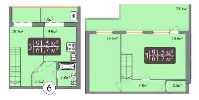 Двухуровневая 91.5 м² в ЖК Dream Park от застройщика, Хмельницкий