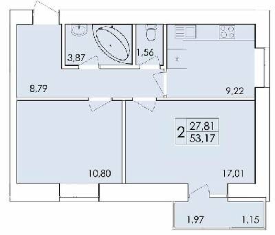 2-комнатная 55.17 м² в ЖК Ранкове Family от 10 100 грн/м², Хмельницкий