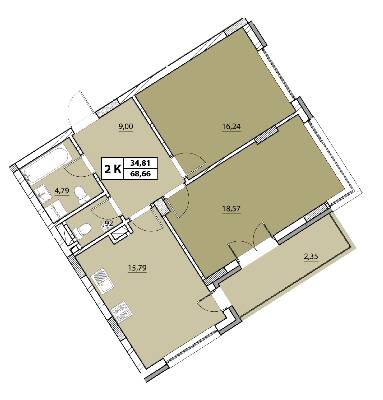 2-комнатная 68.66 м² в ЖК Гиацинт-Люкс от 43 050 грн/м², Львов