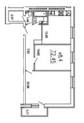 2-комнатная 72.45 м² в КД Уютный дом от 16 500 грн/м², Днепр