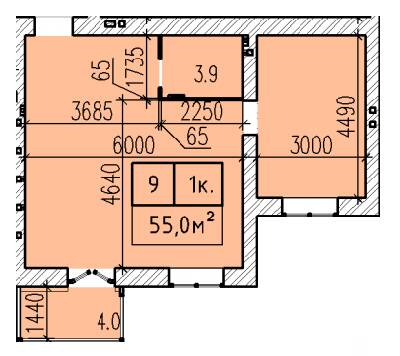1-комнатная 55 м² в ЖК Затишний от 22 000 грн/м², Днепр
