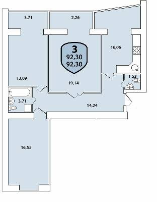 3-комнатная 92.3 м² в ЖК Олимпийский от 9 300 грн/м², Хмельницкий