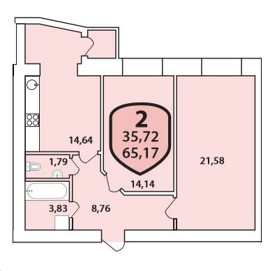 2-кімнатна 65.17 м² в ЖК Олімпійський від 16 500 грн/м², Хмельницький