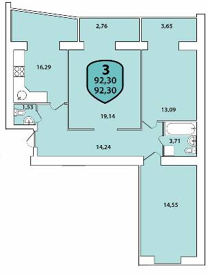 3-комнатная 92.3 м² в ЖК Олимпийский от 12 100 грн/м², Хмельницкий