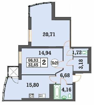 2-кімнатна 66.93 м² в ЖК Над Бугом від 13 200 грн/м², Хмельницький