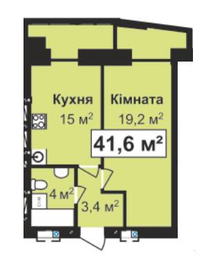 1-комнатная 41.6 м² в ЖК Жемчужина Проскурова от 14 800 грн/м², Хмельницкий