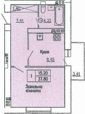 1-комнатная 37.8 м² в ЖК на ул. Гагарина, 1 от 9 000 грн/м², г. Каменец-Подольский