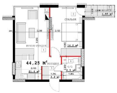 1-комнатная 44.25 м² в ЖК на вул. Суворова, 14, 16Б, 16В от 12 000 грн/м², г. Каменец-Подольский