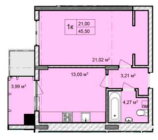 1-комнатная 45.5 м² в ЖК Фортеця от 17 750 грн/м², г. Каменец-Подольский