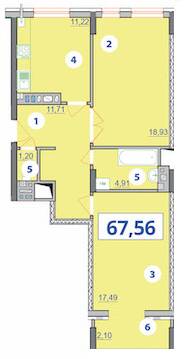 2-комнатная 67.56 м² в ЖК Квартал Галичанка от 18 950 грн/м², Ивано-Франковск