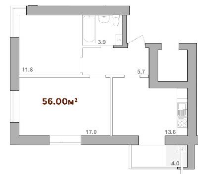 2-комнатная 56 м² в ЖК Опрышевская Слобода от 9 600 грн/м², Ивано-Франковск