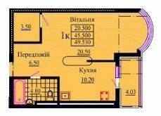 1-комнатная 49.53 м² в ЖК Скеля от 13 800 грн/м², г. Яремче