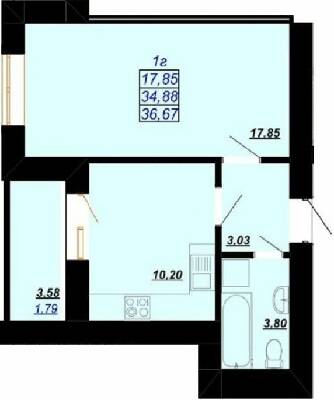 1-кімнатна 36.67 м² в ЖК Цитадель-2 від 11 900 грн/м², Івано-Франківськ