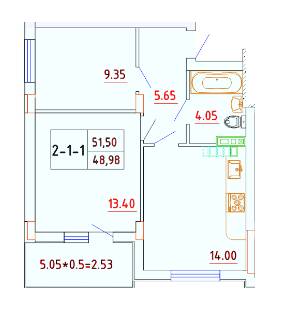 2-кімнатна 48.98 м² в ЖК Smart City від 24 050 грн/м², с. Крижанівка