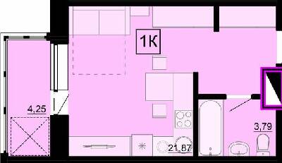 1-кімнатна 29.22 м² в ЖК Акварель-4 від 22 050 грн/м², Одеса