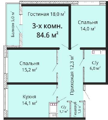 3-комнатная 84.6 м² в ЖК Горизонт от 21 400 грн/м², Одесса
