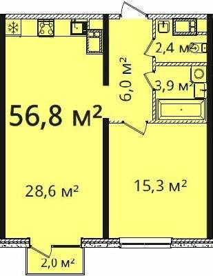 1-кімнатна 56.8 м² в Апарт-комплекс Морська резиденція від 24 100 грн/м², Одеса