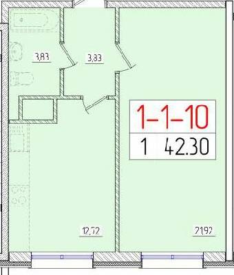 1-кімнатна 42.3 м² в ЖК П'ятдесят шоста перлина від 17 350 грн/м², Одеса