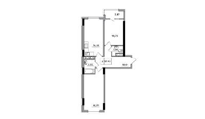 2-комнатная 61.43 м² в ЖГ ARTVILLE от 17 600 грн/м², пгт Авангард