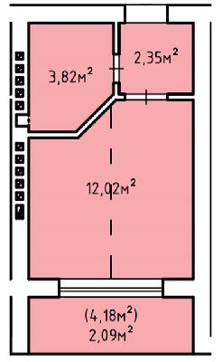 1-кімнатна 20.28 м² в ЖК Дружний Двір від 12 700 грн/м², с. Солонка