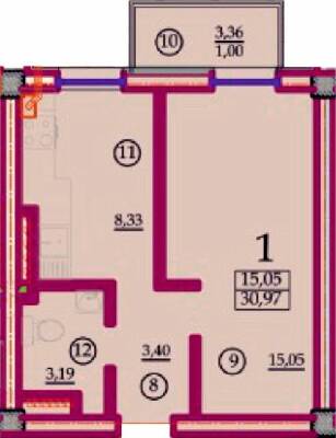 1-комнатная 30.97 м² в ЖК Вентимилья от 38 700 грн/м², Одесса