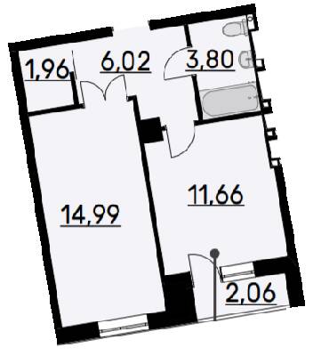 1-комнатная 39.05 м² в ЖК Bauhaus от 34 600 грн/м², Харьков