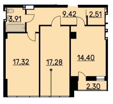 2-комнатная 65.53 м² в ЖК Bauhaus от 36 200 грн/м², Харьков