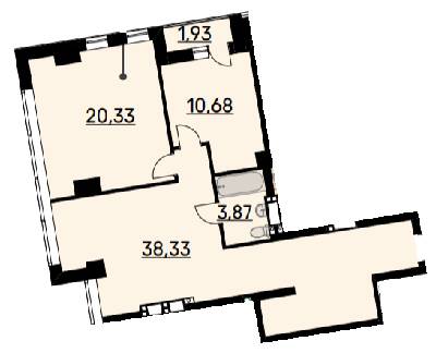 2-комнатная 73.79 м² в ЖК Bauhaus от 29 600 грн/м², Харьков