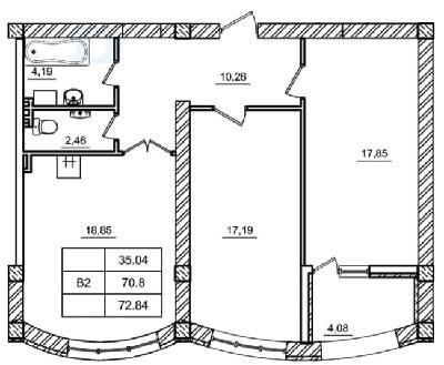 2-кімнатна 72.84 м² в ЖК Будинок біля моря від 18 400 грн/м², м. Южне