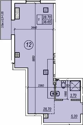1-кімнатна 38.65 м² в ЖК Apart Royal від 39 400 грн/м², Одеса