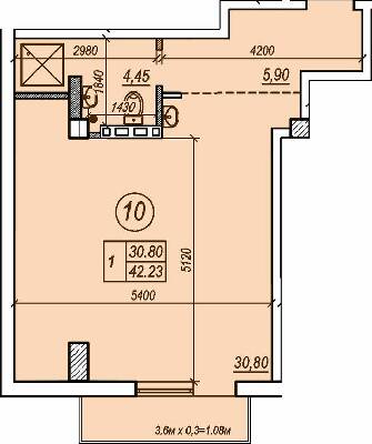 1-кімнатна 42.23 м² в ЖК Apart Royal від 32 500 грн/м², Одеса