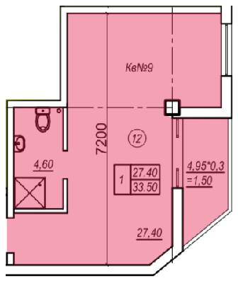1-кімнатна 33.5 м² в ЖК Олімпієць від 30 900 грн/м², Одеса