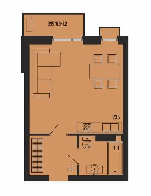 1-кімнатна 34.7 м² в ЖК Бісквітний від 26 000 грн/м², Одеса