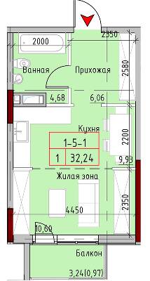 1-комнатная 32.24 м² в ЖК MARINIST residence от 30 400 грн/м², Одесса