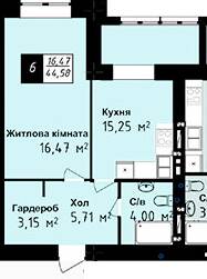 1-комнатная 44.58 м² в ЖК Sea Town от 21 200 грн/м², Одесса