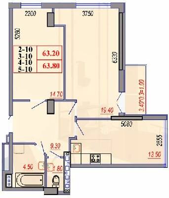2-кімнатна 63.8 м² в ЖК Segment від 28 550 грн/м², Одеса