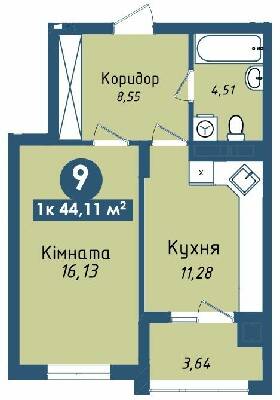 1-кімнатна 44.11 м² в ЖК Kaiser Park від 21 400 грн/м², Львів