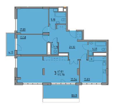 3-комнатная 117.78 м² в ЖК Praud Premium от 34 900 грн/м², Львов