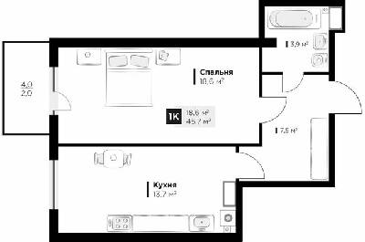 1-комнатная 45.2 м² в ЖК OBRIY3 от 22 800 грн/м², Львов