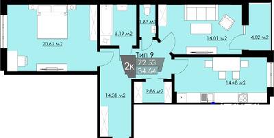 2-комнатная 72.53 м² в ЖК Resident Hall от 20 150 грн/м², Львов